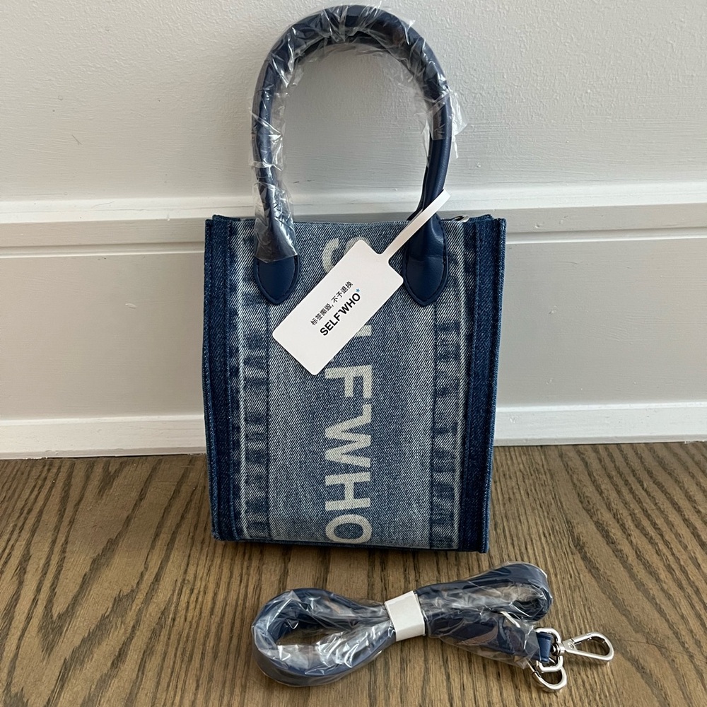 NWT Selfwho Blue Denim Bag